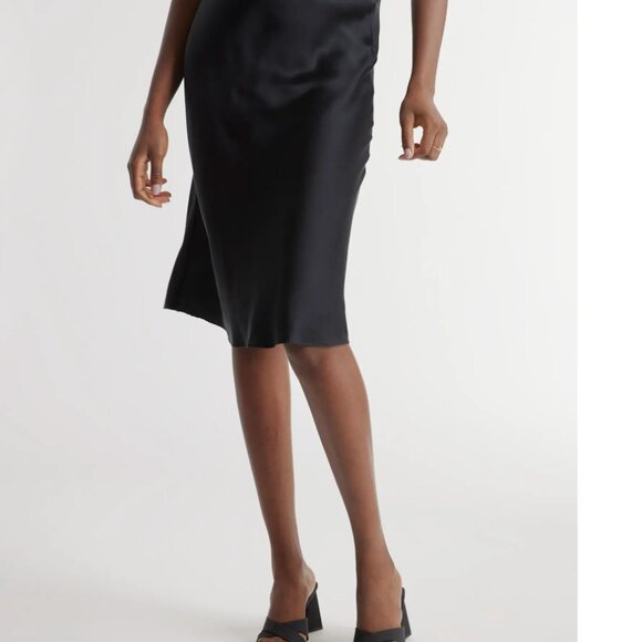 Quince Black Washable Silk Skirt - Size Large - Picture 7 of 10